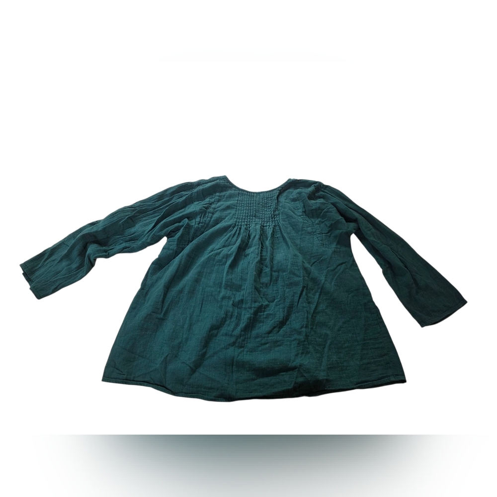 Apiece Apart Hunter Green Long Sleeve Pleated Top Size 10 - Picture 5 of 5